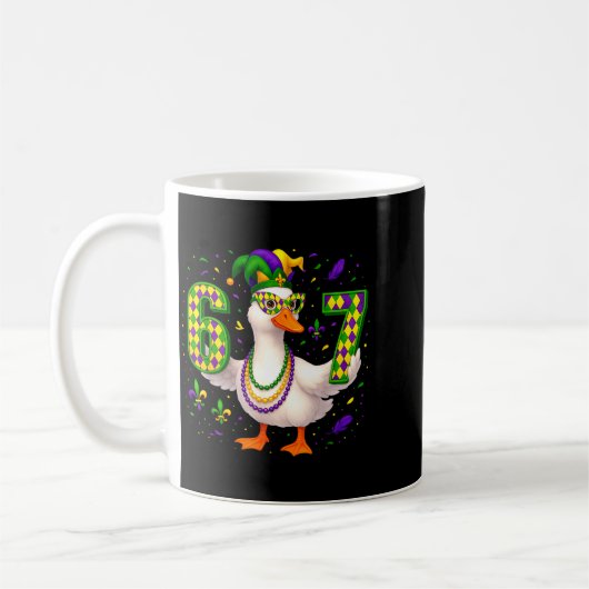 Six Seven 67 Meme Goose With Jester Hat &amp; Bead Kaffeetasse (Links)