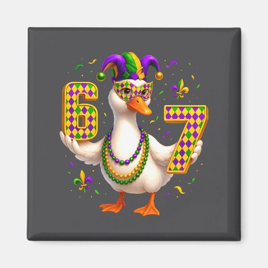Six Seven 67 Meme Goose With Jester Hat &amp; Bead Magnet (Vorne)