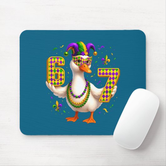 Six Seven 67 Meme Goose With Jester Hat & Bead Mousepad (Mit Mouse)