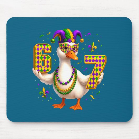 Six Seven 67 Meme Goose With Jester Hat &amp; Bead Mousepad (Vorne)