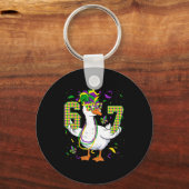 Six Seven 67 Meme Goose With Jester Hat & Bead Schlüsselanhänger (Vorderseite)