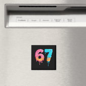 Six Seven 67 Meme Ice Cream Drip Funny Magnet (In Situ (Geschirrspüler))