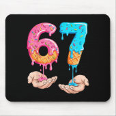 Six Seven 67 Meme Ice Cream Drip Funny  Mousepad (Vorne)