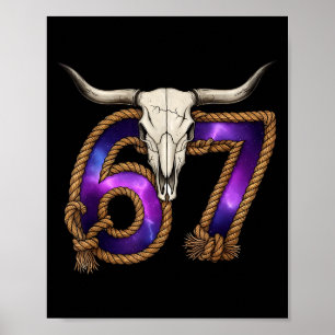 Six Seven 67 Meme Lustiger Western Cowboy Stiersch Poster