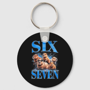Six Seven 67 Meme Lustiges Capybara Bootleg Grafik Schlüsselanhänger