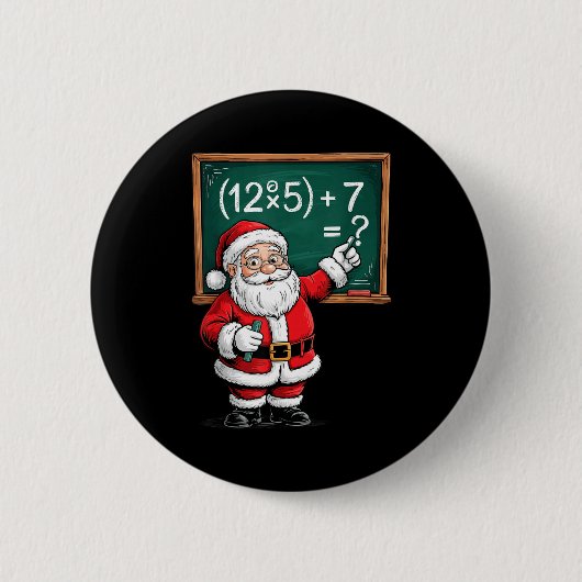 Six Seven 67 Meme Santa Math Teacher Christmas Men Button (Vorderseite)