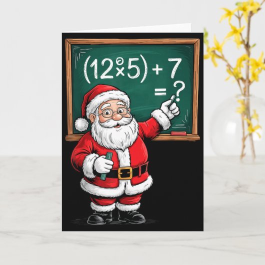 Six Seven 67 Meme Santa Math Teacher Christmas Men Karte (Gelbe Blume)