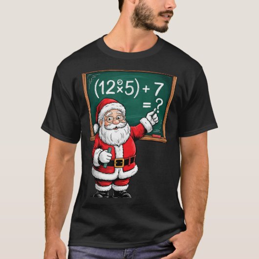 Six Seven 67 Meme Santa Math Teacher Christmas Men T-Shirt (Vorderseite)