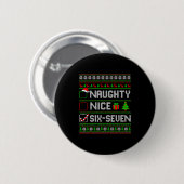 Six Seven 67 Meme Schöne Ungezogene Weihnachtspyja Button (Vorne & Hinten)