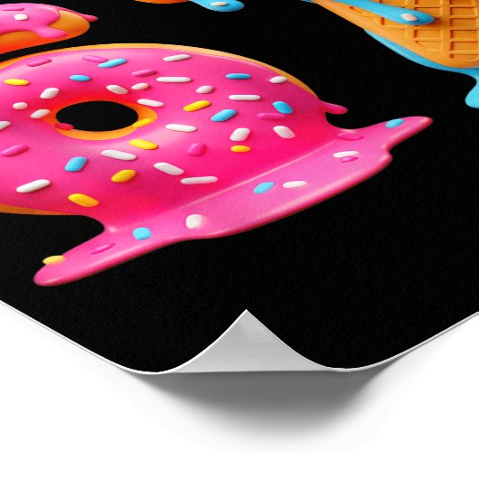 Six Seven 67 Number Meme Ice Cream Drip Gen Alpha Poster (Ecke)