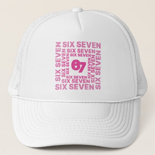 Six Seven 67 Pink Grafik Truckerkappe (Vorderseite)