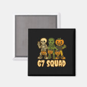 Six Seven 67 Squad Skeleton Pumpkin Halloween Boys Magnet (Vorderseite/Rückseite)