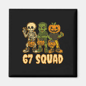 Six Seven 67 Squad Skeleton Pumpkin Halloween Boys Magnet (Vorne)