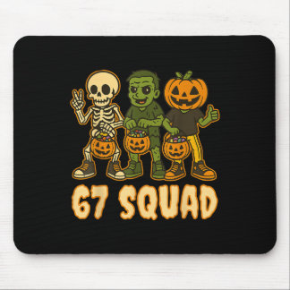 Six Seven 67 Squad Skeleton Pumpkin Halloween Boys Mousepad