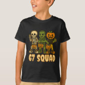 Six Seven 67 Squad Skeleton Pumpkin Halloween Boys T-Shirt (Vorderseite)