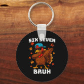 Six Seven 67 Thanksgiving Meme Funny Thankful Turk Schlüsselanhänger (Vorderseite)