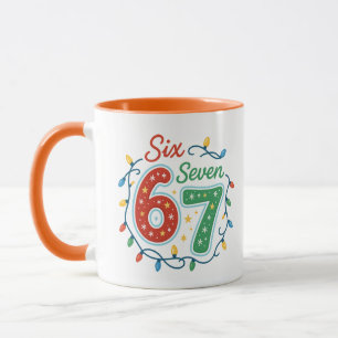 Six Seven 67 Weihnachts-Meme-Tasse, Lustiger Feier Tasse