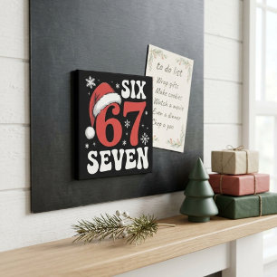 Six Seven 67 Weihnachtsmannhut Lustiger Weihnachts Magnet