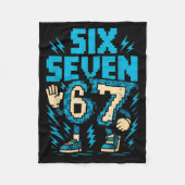 Six Seven 67 Xel Gamer Apparel Retro Block Style A Fleecedecke (Vorderseite)