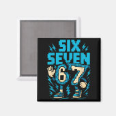 Six Seven 67 Xel Gamer Apparel Retro Block Style A Magnet (Vorderseite/Rückseite)