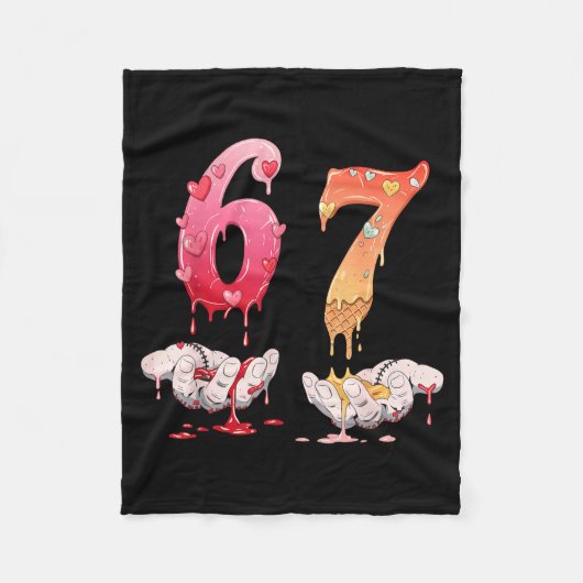 Six Seven 6 7 67 Funny Matching Valentines Day Cou Fleecedecke (Vorderseite)