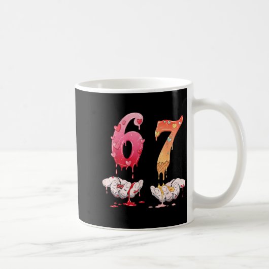 Six Seven 6 7 67 Funny Matching Valentines Day Cou Kaffeetasse (Rechts)
