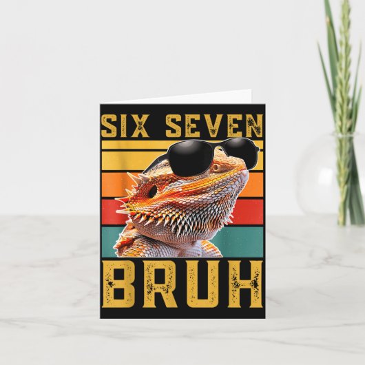 Six Seven 6 7 67 Meme Funny Bearded Dragon Design  Karte (Vorderseite)