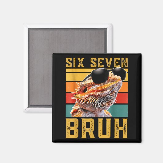 Six Seven 6 7 67 Meme Funny Bearded Dragon Design Magnet (Vorderseite/Rückseite)