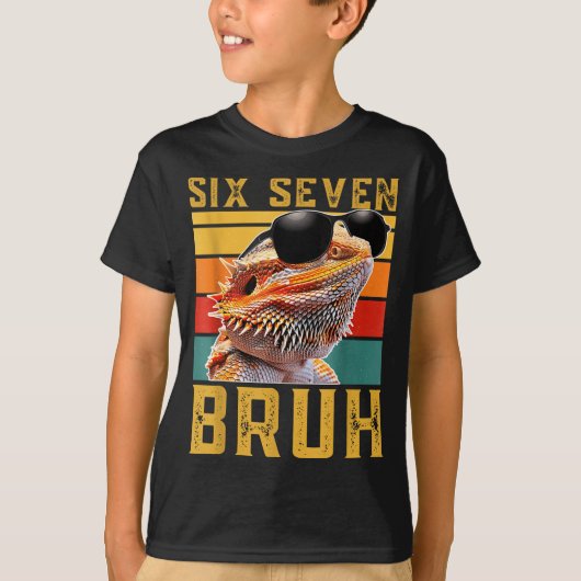 Six Seven 6 7 67 Meme Funny Bearded Dragon Design  T-Shirt (Vorderseite)