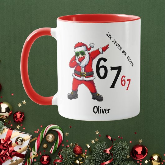 Six Seven 6 7 67 Meme Santa Dubbing Personalized Tasse