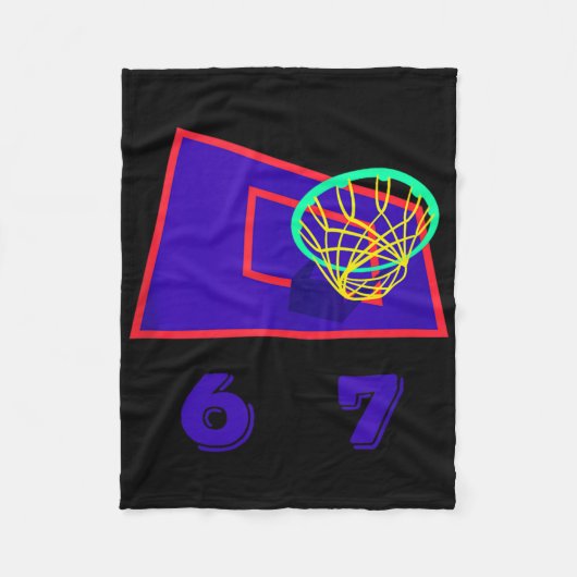 Six Seven 6 7 Basketball Meme Hoop Design Tank Top Fleecedecke (Vorderseite)
