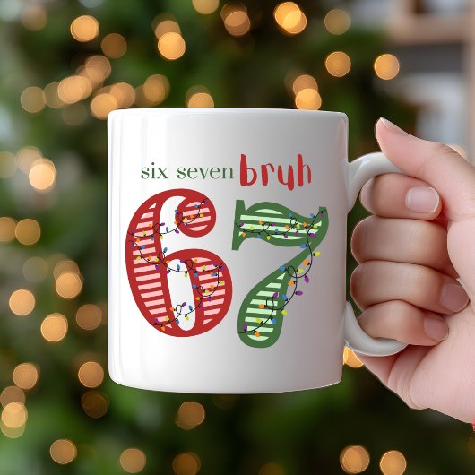 Six Seven 6 7 Bruh Christmas Holiday Kaffeetasse
