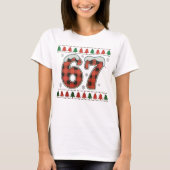 Six Seven 6 7 Buffalo Plaid Ugly Christmas Sweater T-Shirt (Vorderseite)