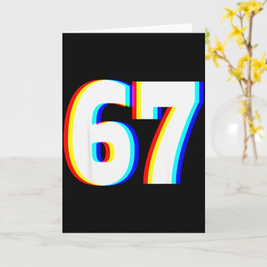 Six Seven 6 7 Edm Optical Illusion Karte (Gelbe Blume)