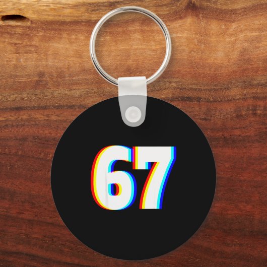 Six Seven 6 7 Edm Optical Illusion Schlüsselanhänger (Vorderseite)