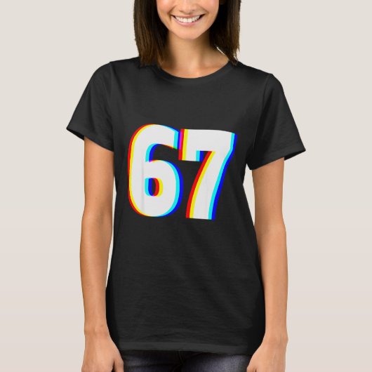 Six Seven 6 7 Edm Optical Illusion  T-Shirt (Vorderseite)