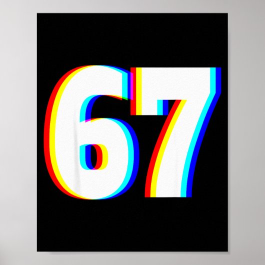 Six Seven 6 7 Edm Optische Täuschung Poster (Vorne)