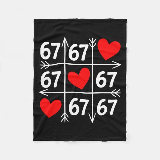 Six Seven 6 7 Funny 67 Valentines Day Heart Men Wo Fleecedecke (Vorderseite)