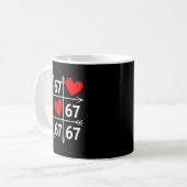 Six Seven 6 7 Funny 67 Valentines Day Heart Men Wo Kaffeetasse (Vorderseite Links)