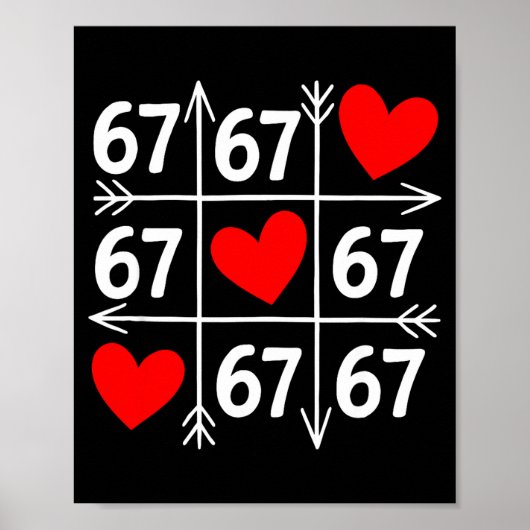 Six Seven 6 7 Funny 67 Valentines Day Heart Men Wo Poster (Vorne)