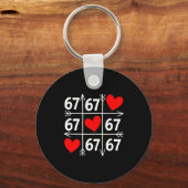 Six Seven 6 7 Funny 67 Valentines Day Heart Men Wo Schlüsselanhänger (Vorderseite)