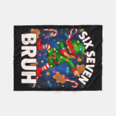 Six Seven 6 7 Funny Bruh Christmas Dabbing Elf Mat Fleecedecke (Vorderseite (Horizontal))