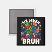 Six Seven 6 7 Funny Bruh Christmas Dabbing Elf Mat Magnet (Vorderseite/Rückseite)
