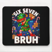 Six Seven 6 7 Funny Bruh Christmas Dabbing Elf Mat Mousepad (Vorne)