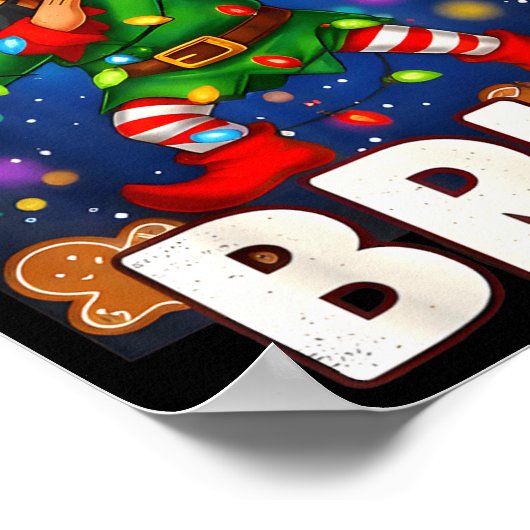 Six Seven 6 7 Funny Bruh Christmas Dabbing Elf Mat Poster (Ecke)