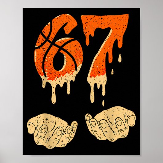 Six Seven 6 7 Gen Alpha Slang Basketball Ice Cream Poster (Vorne)