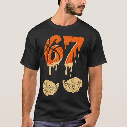 Six Seven 6 7 Gen Alpha Slang Basketball Ice Cream T-Shirt (Vorderseite)