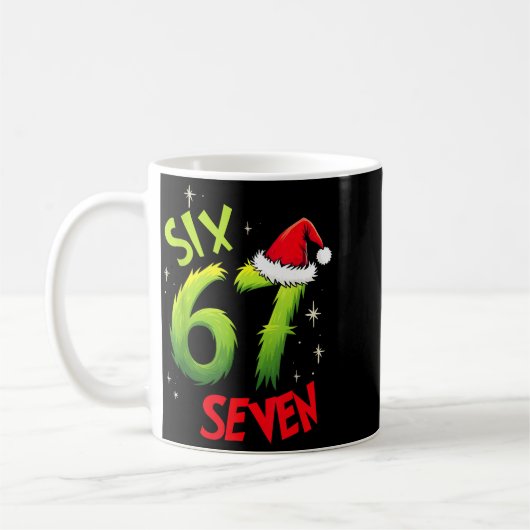 Six Seven 6 7 Gen Z Alpha Meme Slang Merry Christm Kaffeetasse (Links)