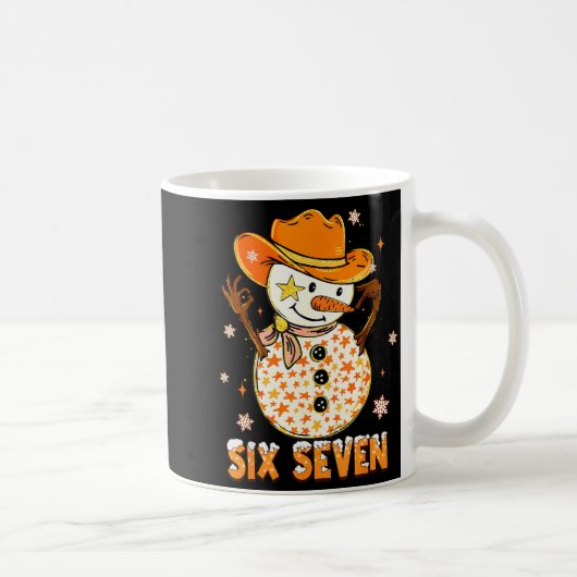 Six Seven 6 7 Gen Z Alpha Snowman Meme Slang Merry Kaffeetasse (Rechts)