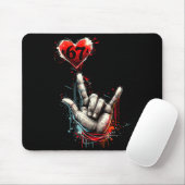 Six Seven 6 7 Ich liebe dich Handzeichen Asl Herz  Mousepad (Mit Mouse)